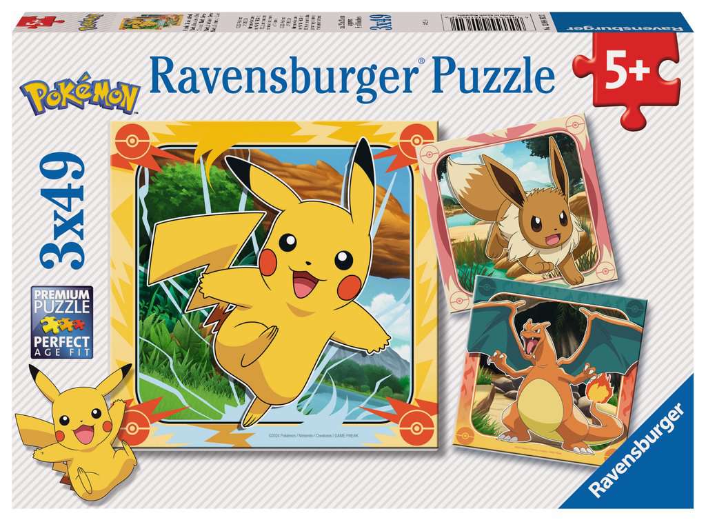 Ravensburger - Puzzle - 3 x 49 - Pokémon