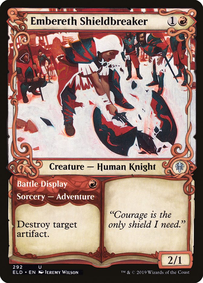Embereth Shieldbreaker // Battle Display, Throne of eldraine Card Art