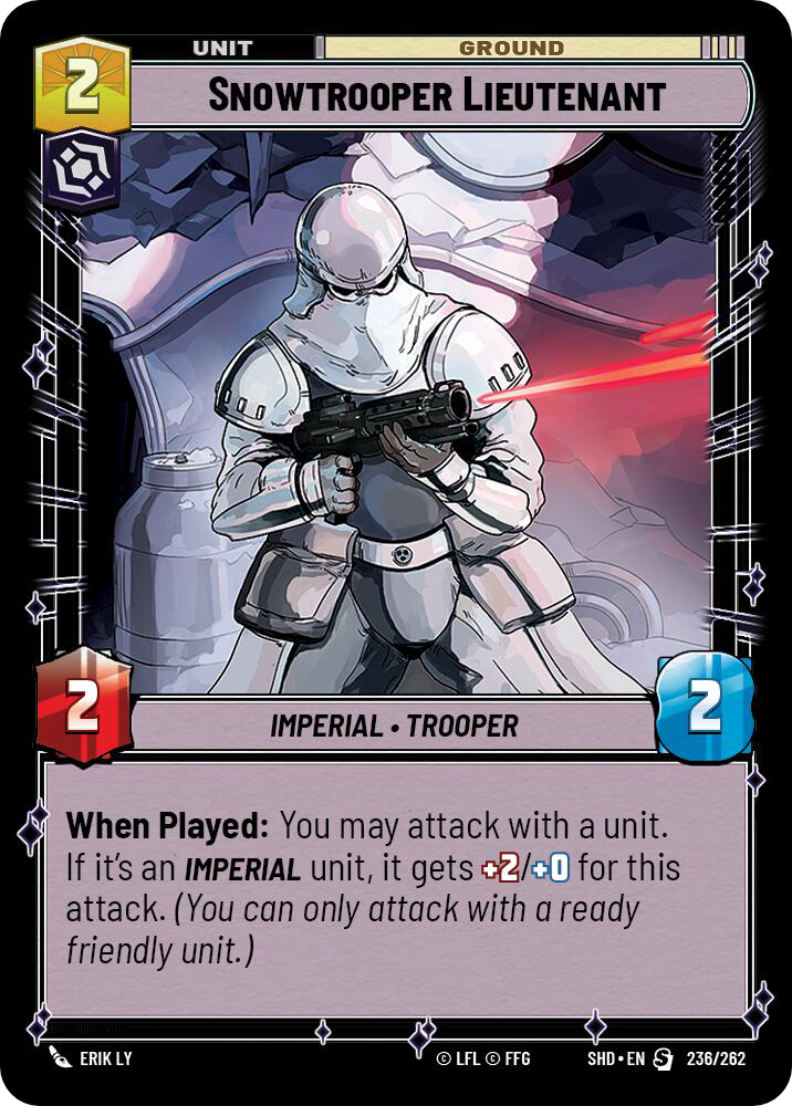 Snowtrooper Lieutenant, Shadows of the Galaxy Card Art