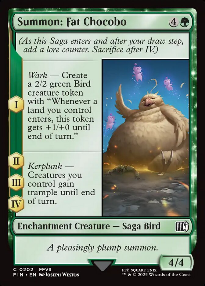 Summon: Fat Chocobo, Final fantasy Card Art