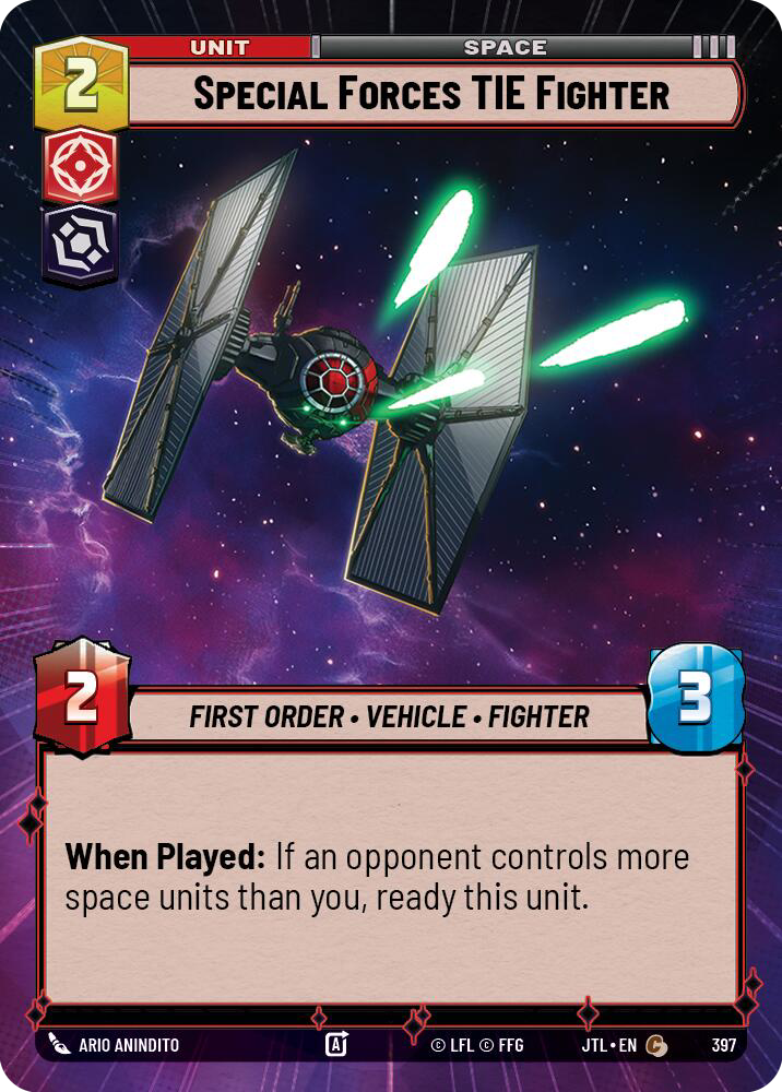 Special Forces TIE Fighter, Jump to Lightspeed Card Art