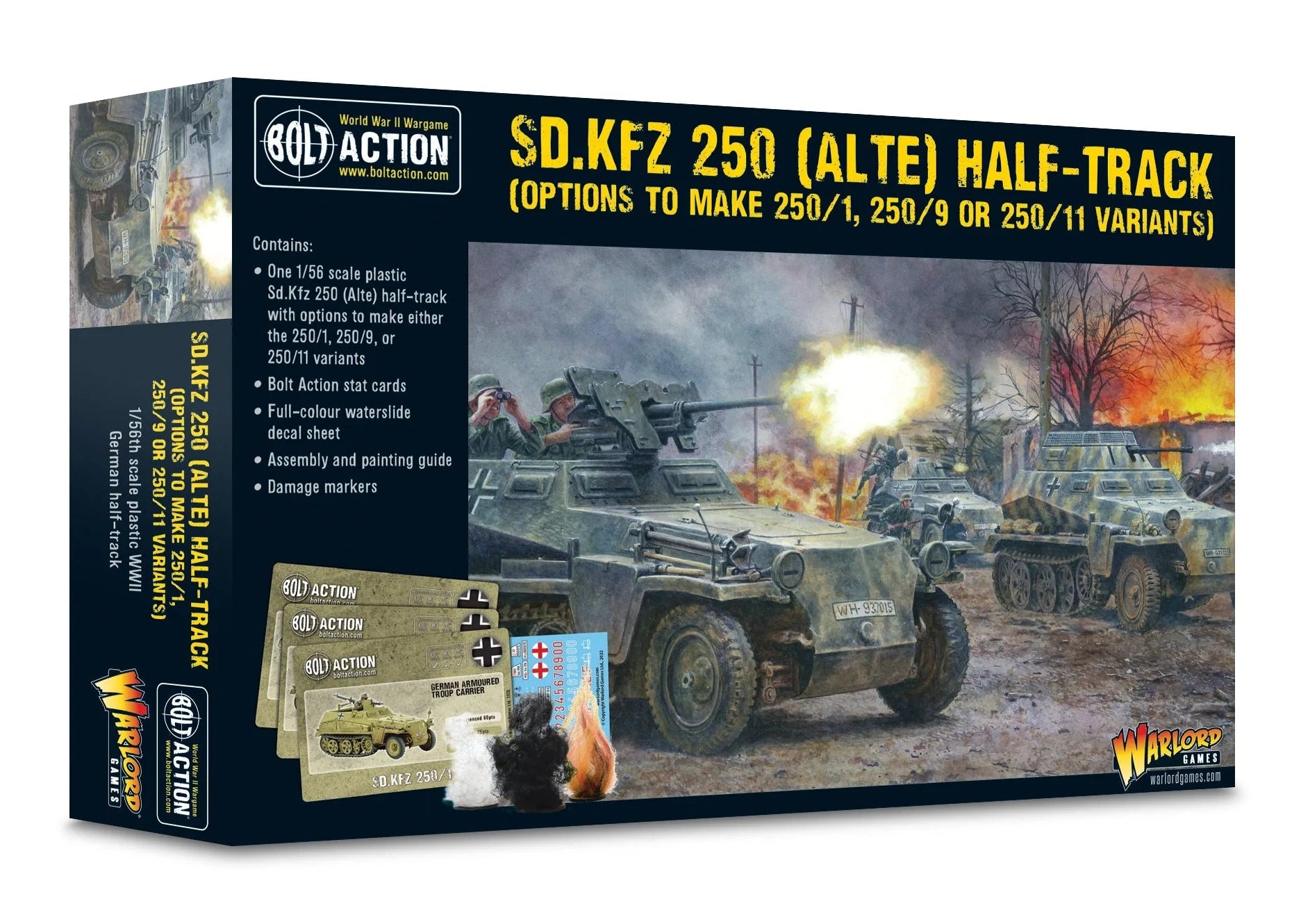 Warlord Games Sd.Kfz 250 (Alte) Demi-piste (options pour faire des variantes 250/1, 250/3 ou 250/10) – Modèle à l'échelle 1:56/28 mm Demi-piste en plastique pour action de boulon
