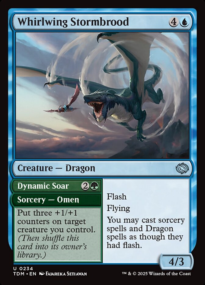 Whirlwing Stormbrood // Dynamic Soar, Tarkir: dragonstorm Card Art