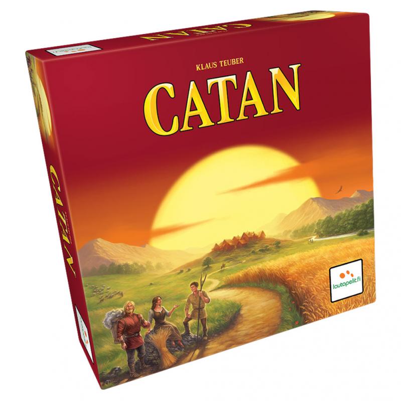 Brädspel Catan (andra spelare, bosättningar vägar, resurser från, aldrig blir, aldrig blir tråkigt) Brädspel Catan