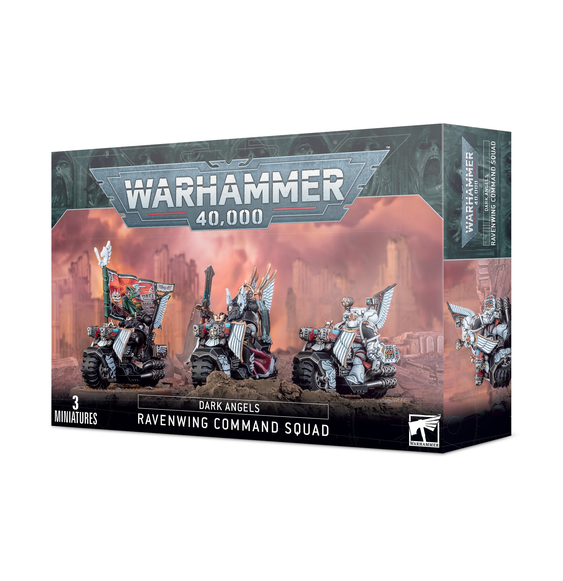 Figurine Warhammer 40k - Space Marine Bike Ravenwing Dark Angels - Occasion Partiellement Peinte