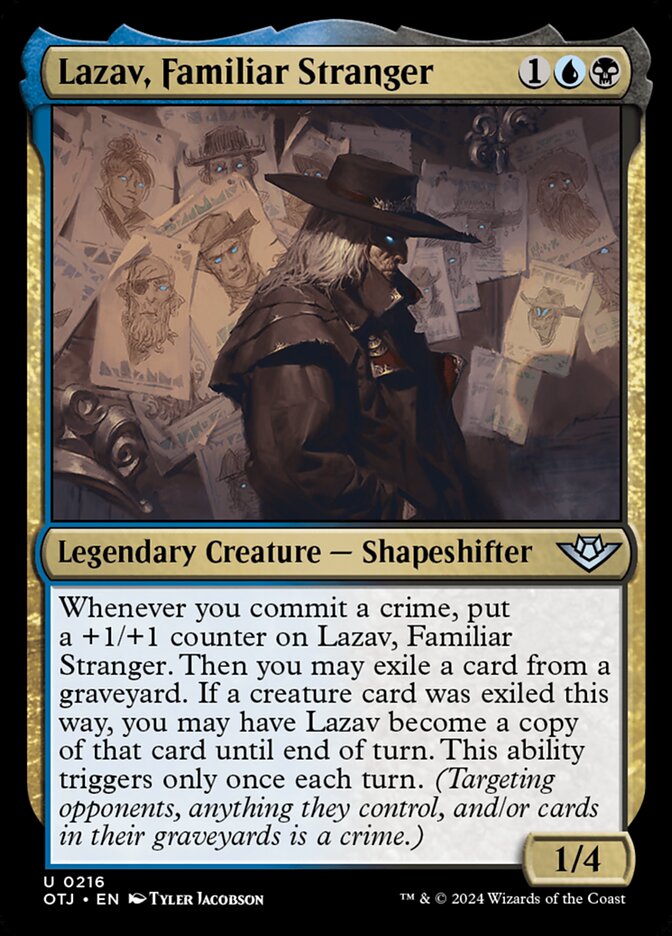 Lazav, Familiar Stranger, Outlaws of thunder junction Card Art