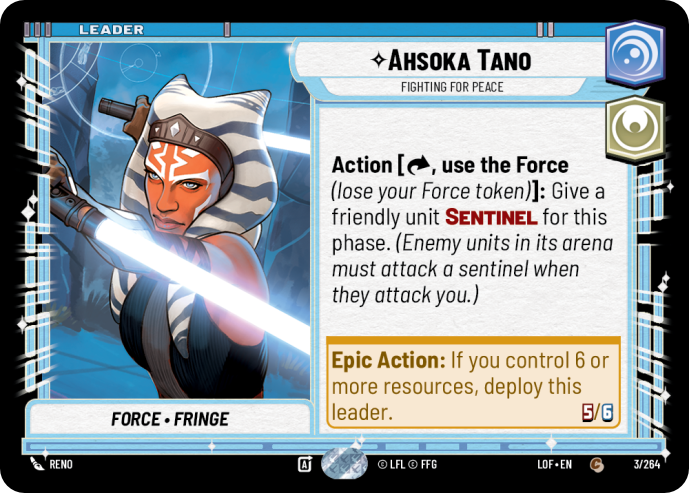 Ahsoka Tano, Fighting For Peace, Legends of the Force Card Art