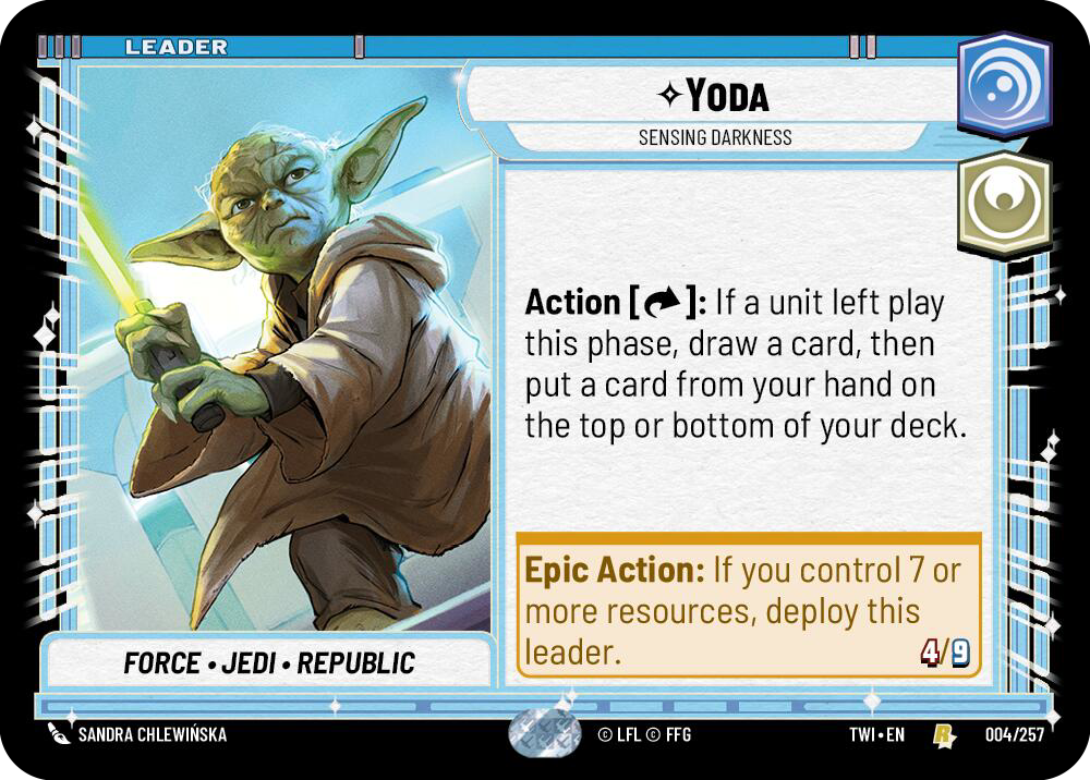 Yoda, Sensing Darkness, Twilight of the Republic Card Art