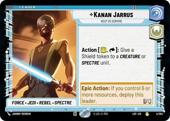 Kanan Jarrus, Help Us Survive, Legends of the Force Card Art