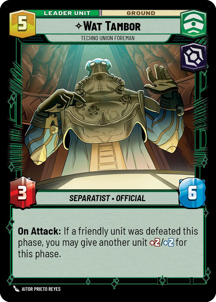 Wat Tambor, Techno Union Foreman, Twilight of the Republic Card Art