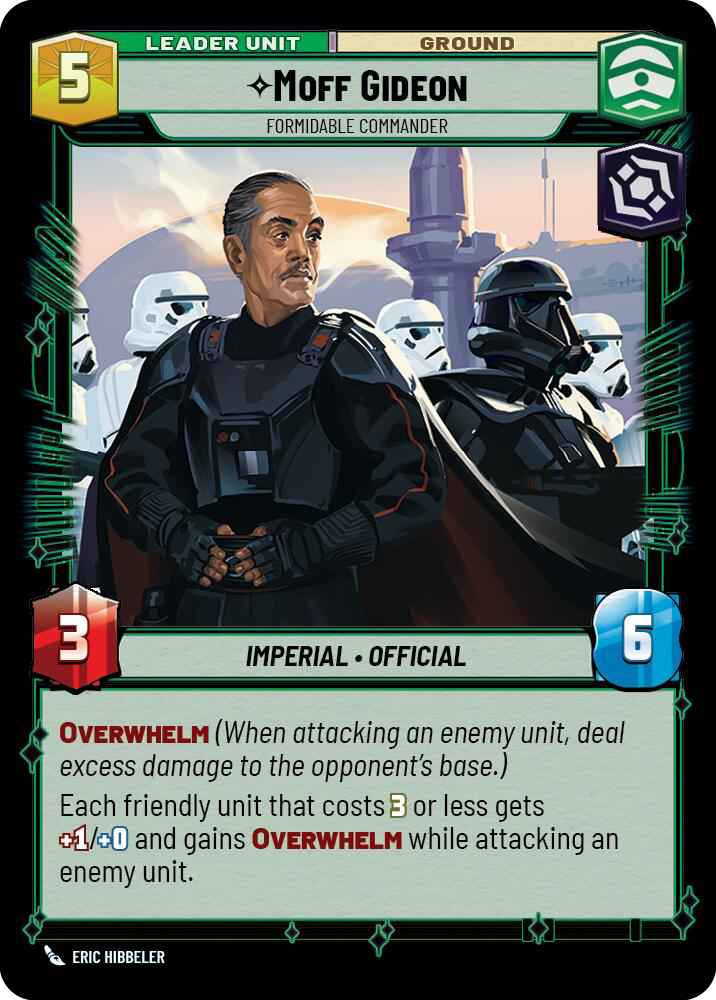 Moff Gideon, Formidable Commander, Shadows of the Galaxy Card Art