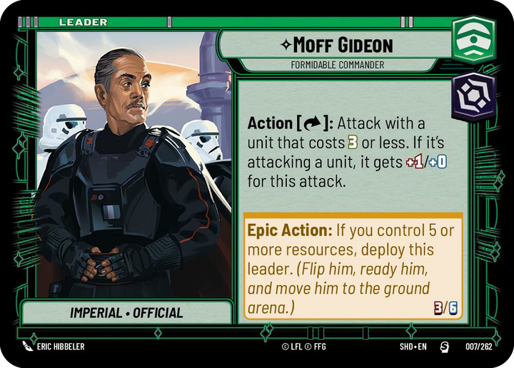 Moff Gideon, Formidable Commander, Shadows of the Galaxy Card Art