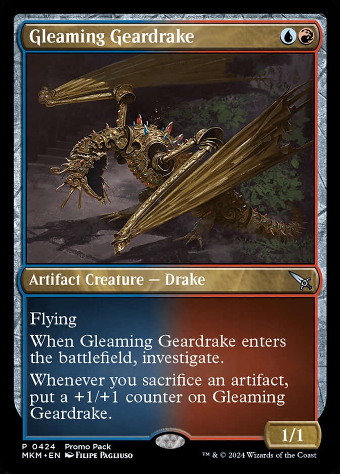 Gleaming Geardrake, Murders at karlov manor Card Art