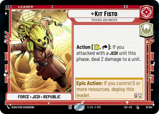 Kit Fisto, Focused Jedi Master, Legends of the Force Card Art