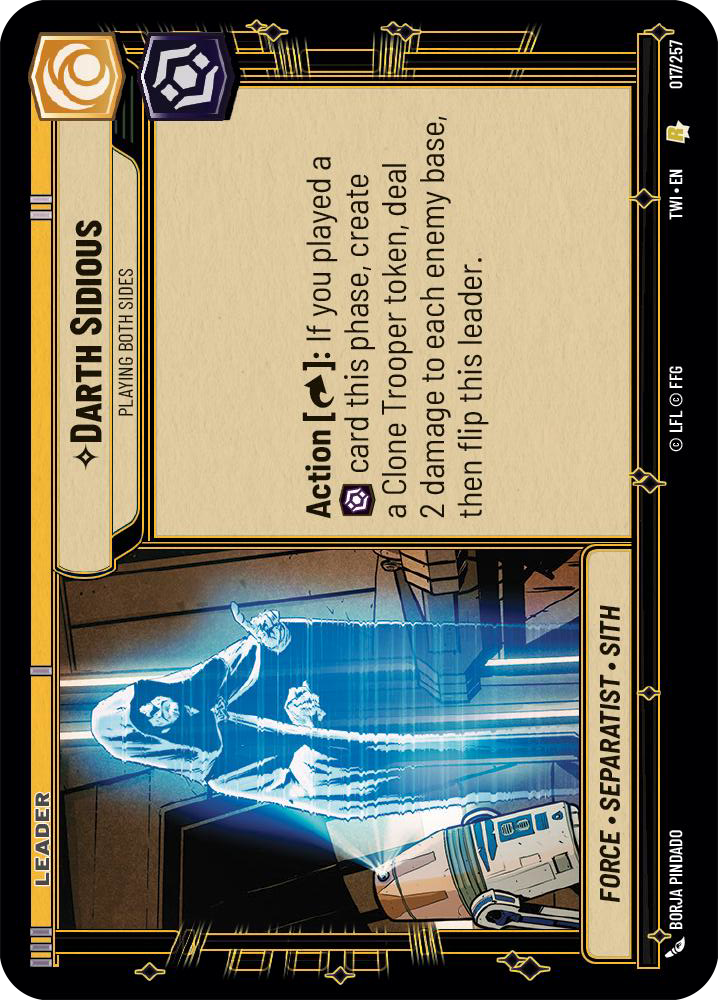 Chancellor Palpatine, Playing Both Sides, Twilight of the Republic Card Art