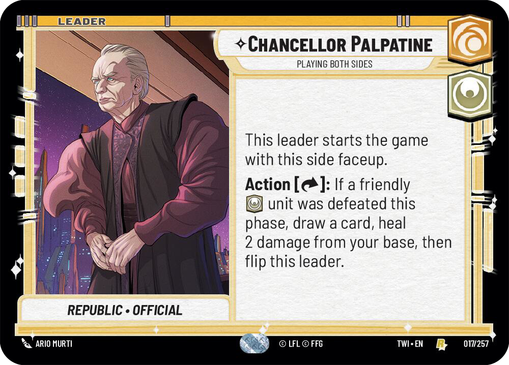 Chancellor Palpatine, Playing Both Sides, Twilight of the Republic Card Art