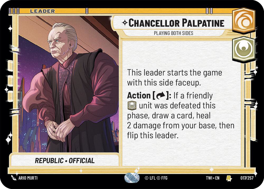 Chancellor Palpatine, Playing Both Sides, Twilight of the Republic Card Art