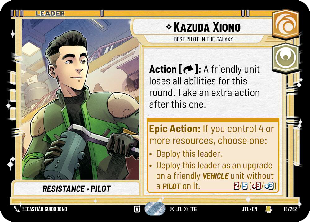 Kazuda Xiono, Best Pilot in the Galaxy, Jump to Lightspeed Card Art
