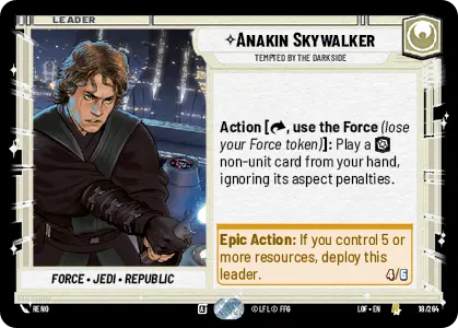 Anakin Skywalker, Tempted by the Dark Side, Legends of the Force Card Art