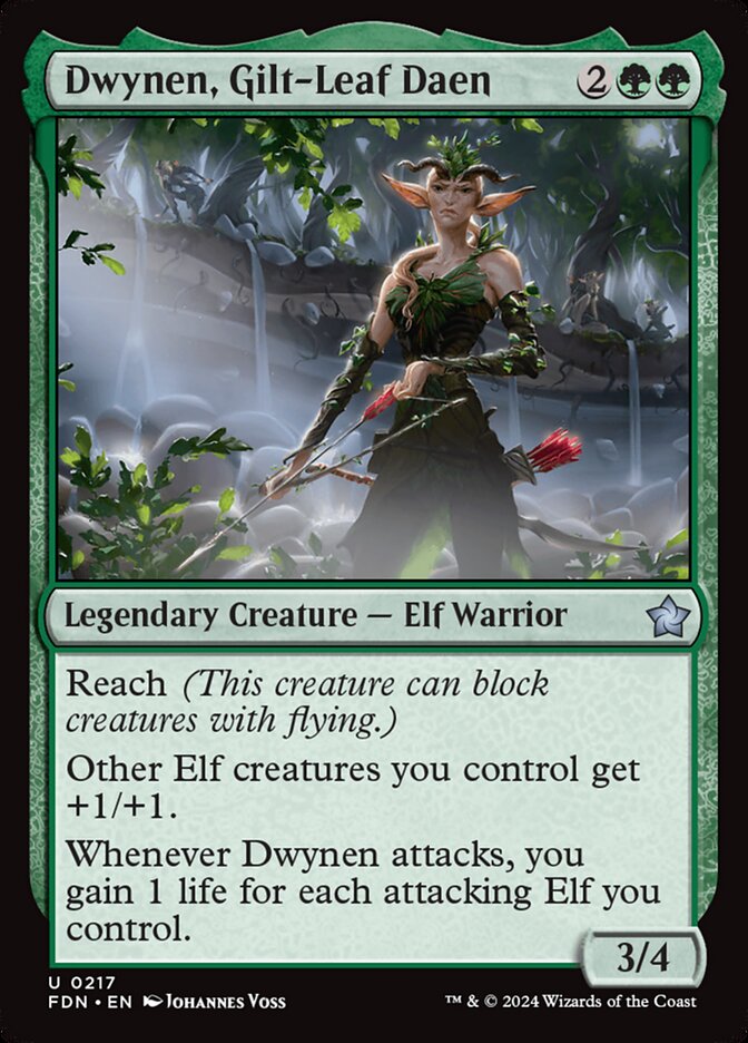 Dwynen, Gilt-Leaf Daen, Foundations Card Art