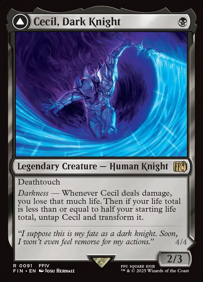 Cecil, Dark Knight // Cecil, Redeemed Paladin, Final fantasy Card Art