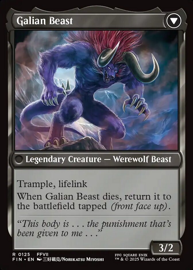 Vincent Valentine // Galian Beast, Final fantasy Card Art
