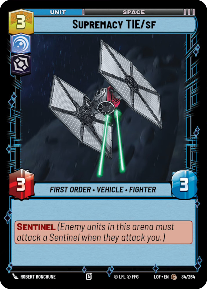 Supremacy TIE/sf, Legends of the Force Card Art