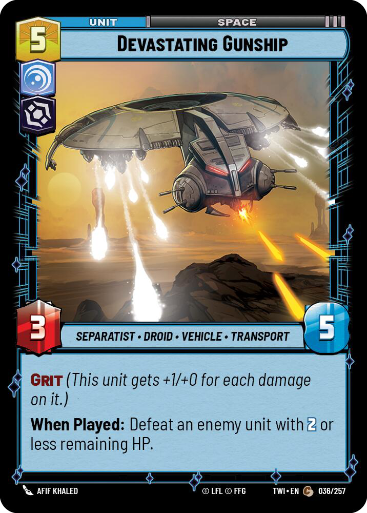 Devastating Gunship, Twilight of the Republic Card Art