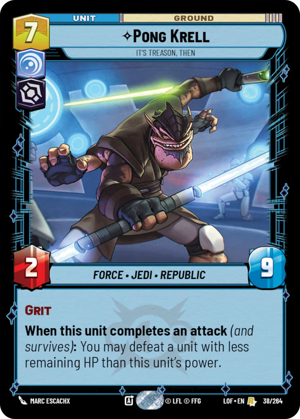 Pong Krell, It's Treason, Then, Legends of the Force Card Art