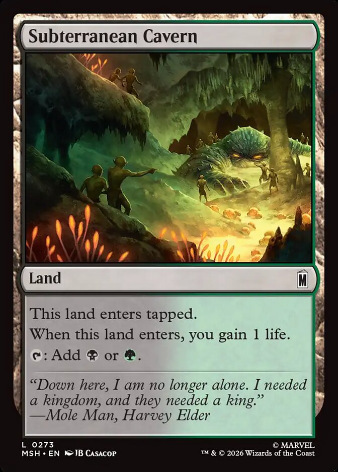 Subterranean Cavern, Marvel Super Heroes Card Art