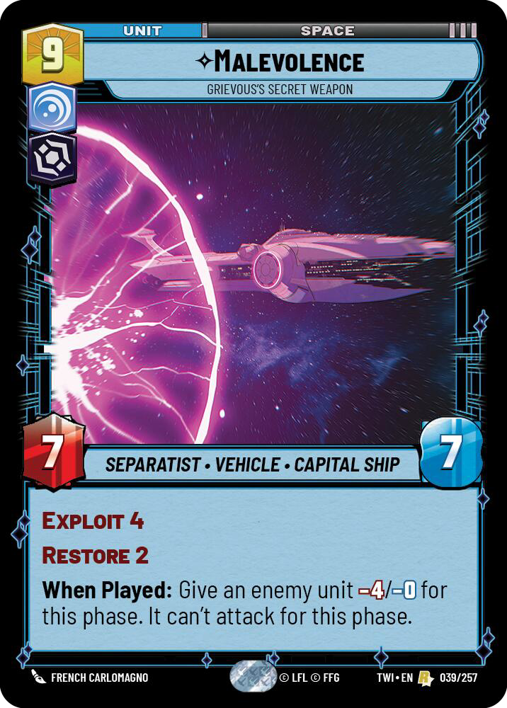 Malevolence, Grievous's Secret Weapon, Twilight of the Republic Card Art