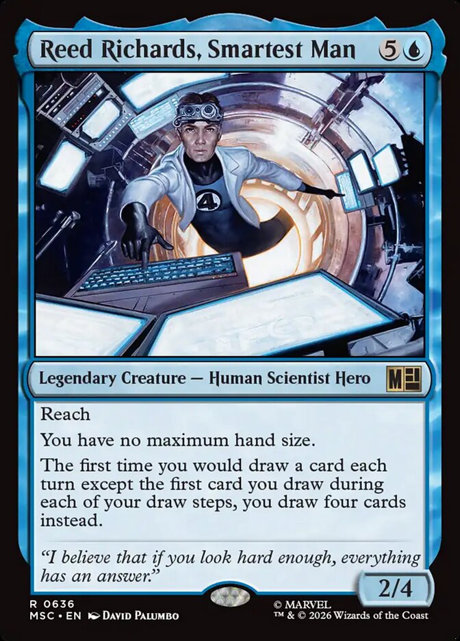 Reed Richards, Smartest Man, Marvel Super Heroes Commander Card Art