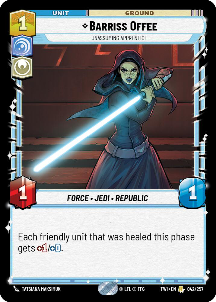 Barriss Offee, Unassuming Apprentice, Twilight of the Republic Card Art
