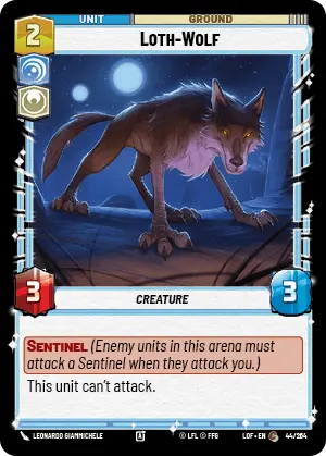 Loth-Wolf, Legends of the Force Card Art