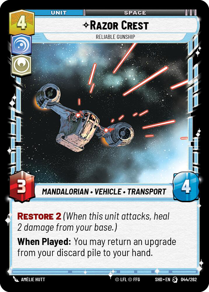 Razor Crest, Reliable Gunship, Shadows of the Galaxy Card Art