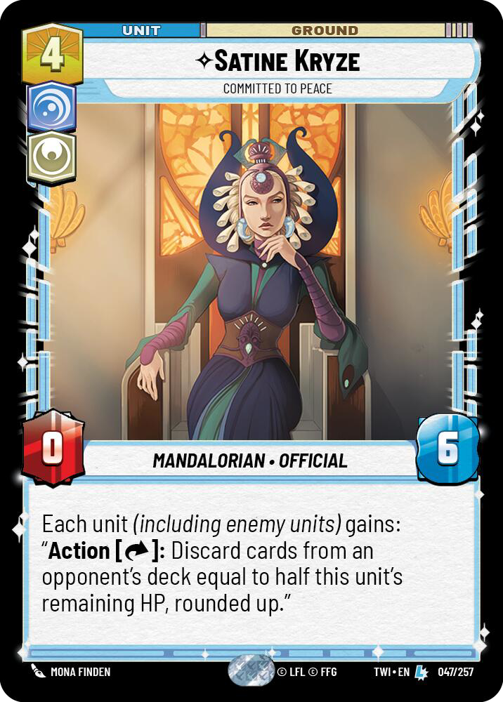 Satine Kryze, Committed to Peace, Twilight of the Republic Card Art