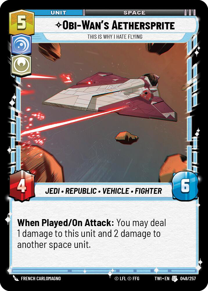 Obi-Wan's Aethersprite, This is Why I Hate Flying, Twilight of the Republic Card Art
