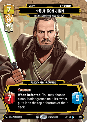 Qui-Gon Jinn, The Negotiations Will Be Short - Prestige