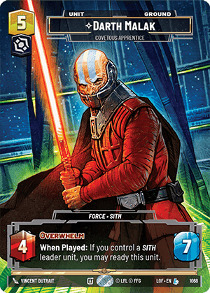 Darth Malak, Covetous Apprentice - Prestige