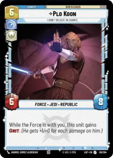 Plo Koon, I Don't Believe in Chance, Legends of the Force Card Art