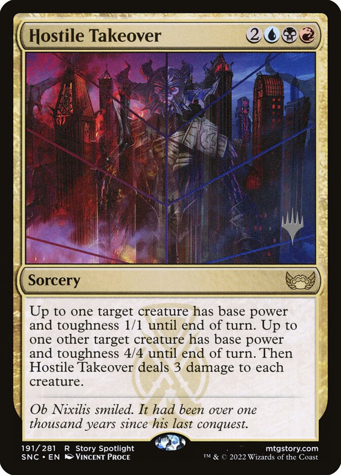 Hostile Takeover, Streets of new capenna promos Card Art
