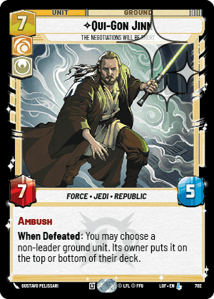 Qui-Gon Jinn, The Negotiations Will Be Short - Foil