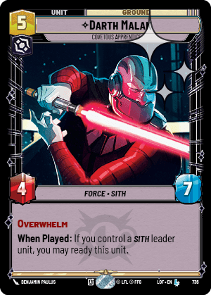 Darth Malak, Covetous Apprentice - Foil