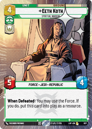 Eeth Koth, Spiritual Warrior - Hyperspace Foil