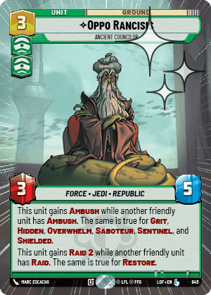Oppo Rancisis, Ancient Councilor - Hyperspace Foil