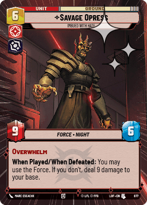 Savage Opress, Imbued With Hate - Hyperspace Foil