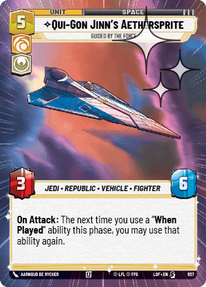 Qui-Gon Jinn's Aethersprite, Guided by the Force - Hyperspace Foil