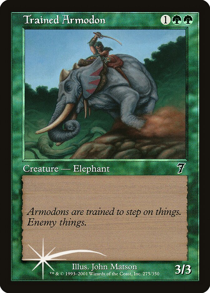 Trained Armodon, Seventh Edition Card Art
