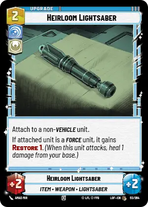 Heirloom Lightsaber, Legends of the Force Card Art