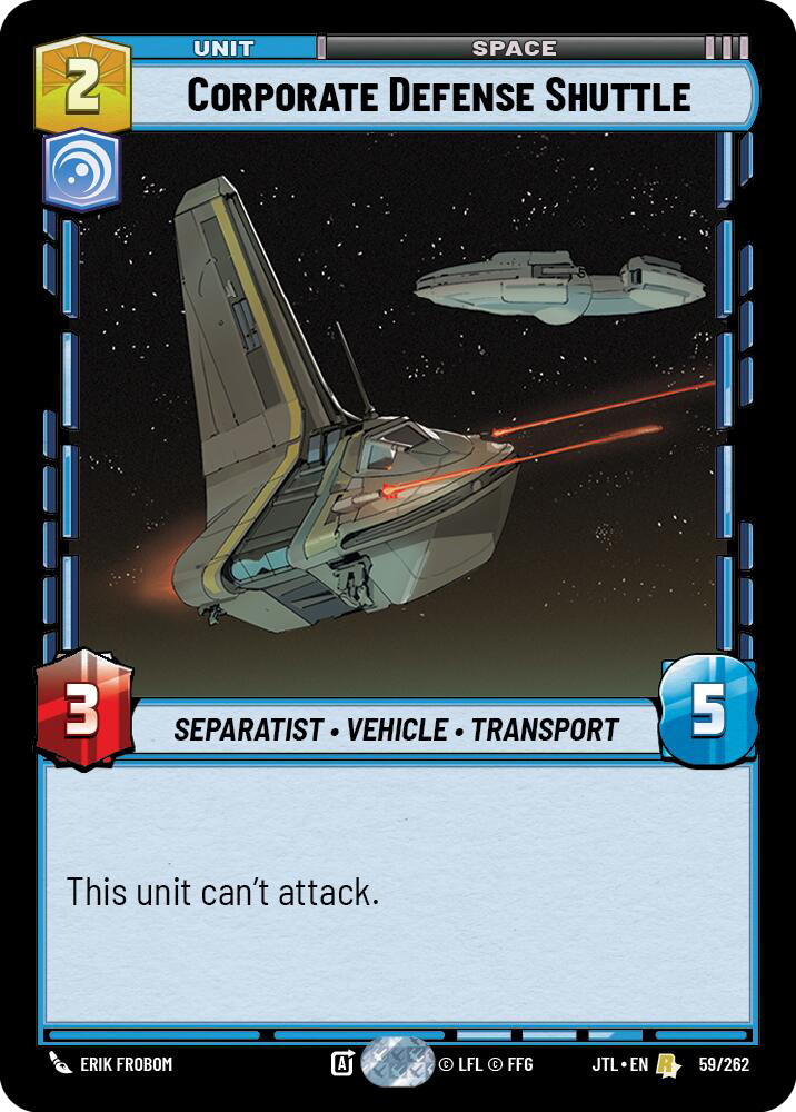 Corporate Defense Shuttle, Jump to Lightspeed Card Art
